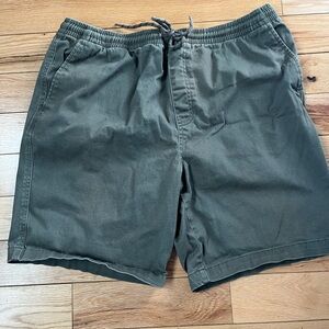George Olive Green Elastic Waist Shorts